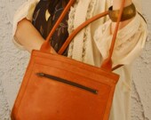 Vintage 1970s Cognac Leather Woodstock Festival Slim Purse