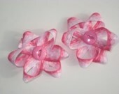 Pair of Pink Flower Clips