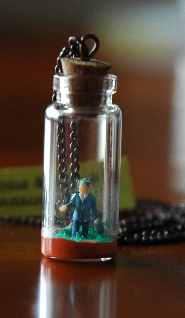 Diorama Necklace - Man in Blue Suit