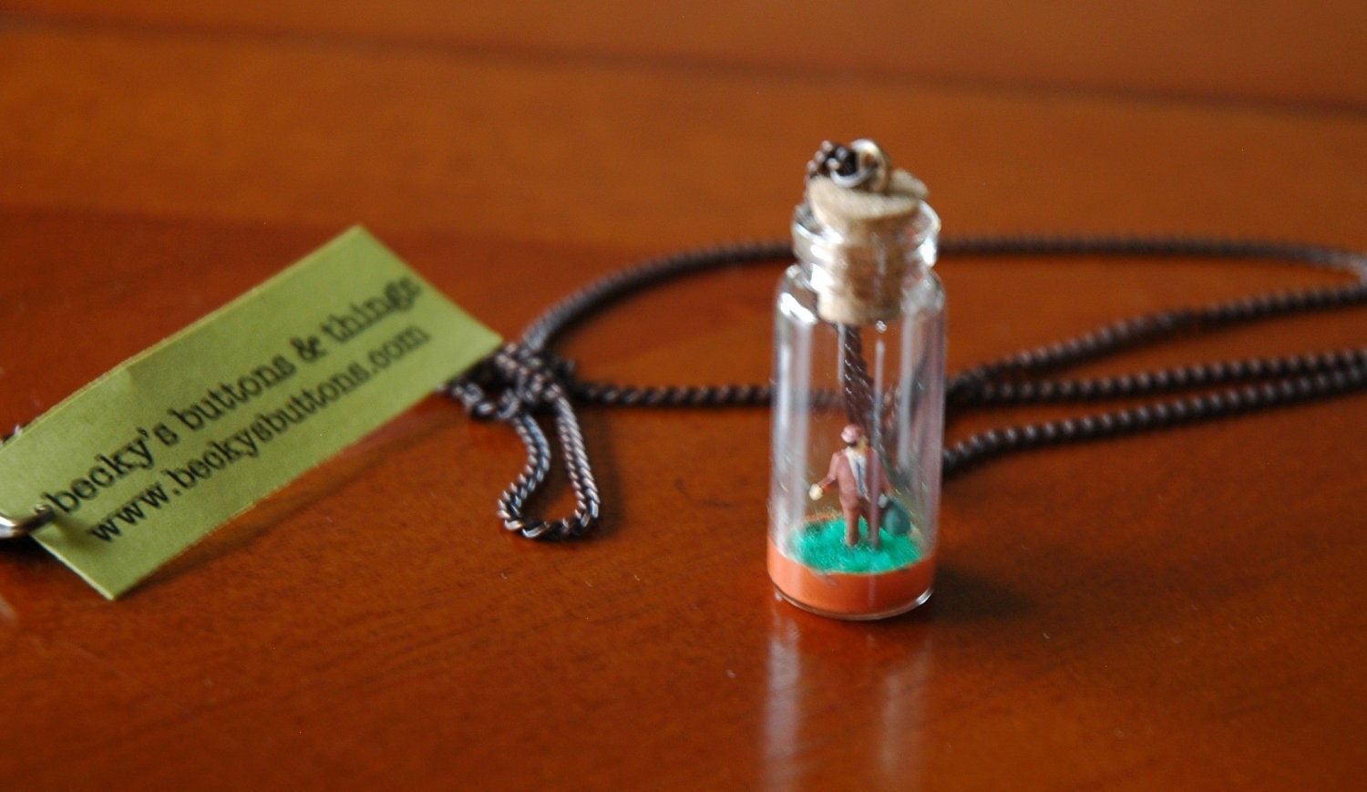 Diorama Necklace - Man in Brown Suit