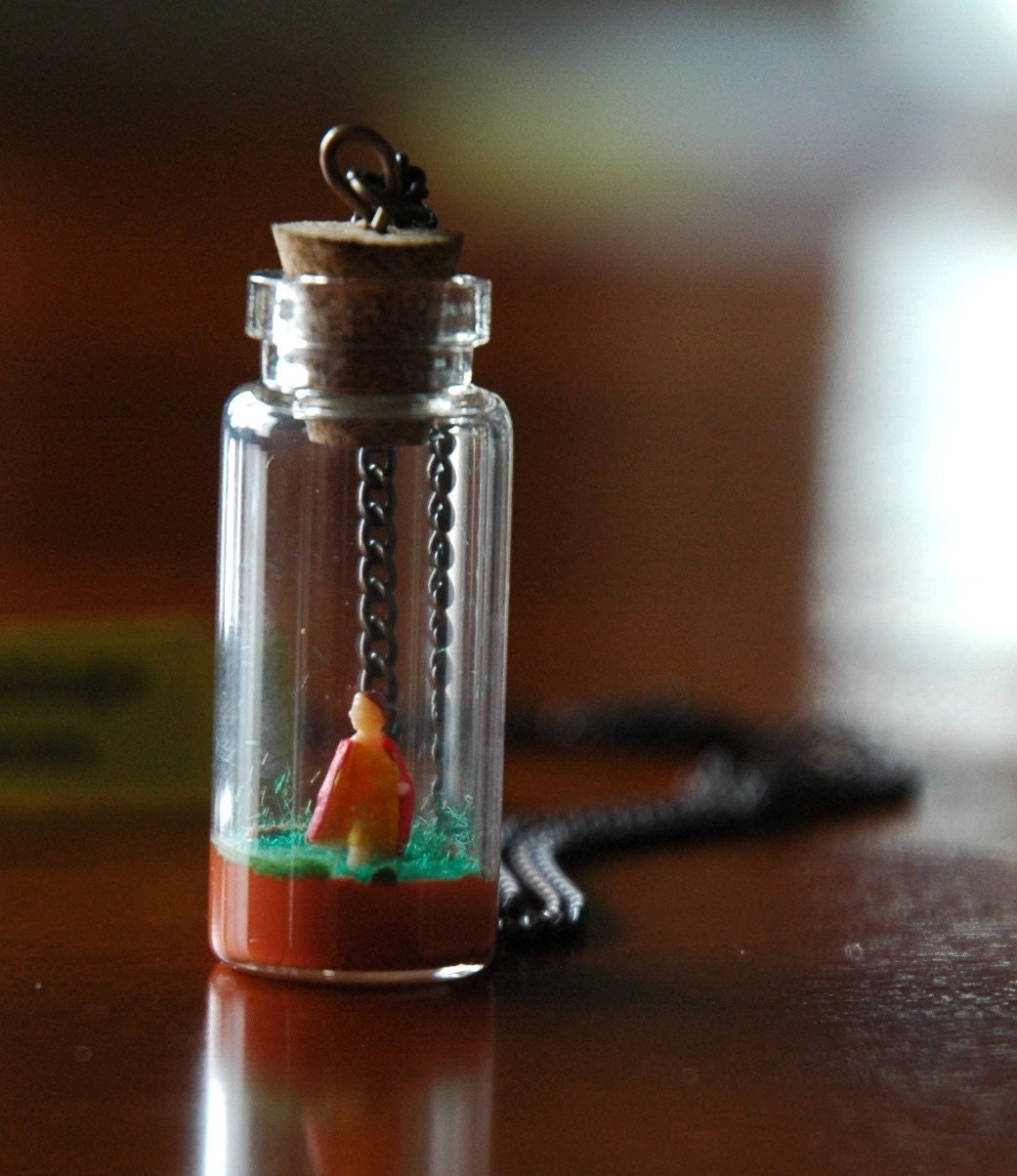 Diorama Necklace - Woman in Red Cape