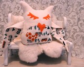 Plush Owl. Toy / Pillow. Organic. Ready To Ship or Custom Colours Available.