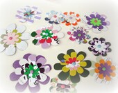 12 Layered Flower Die Cuts - Upcycled Papers