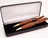 Curly Koa Wood Ballpoint Pen and Pencil Set (Handmade in USA)