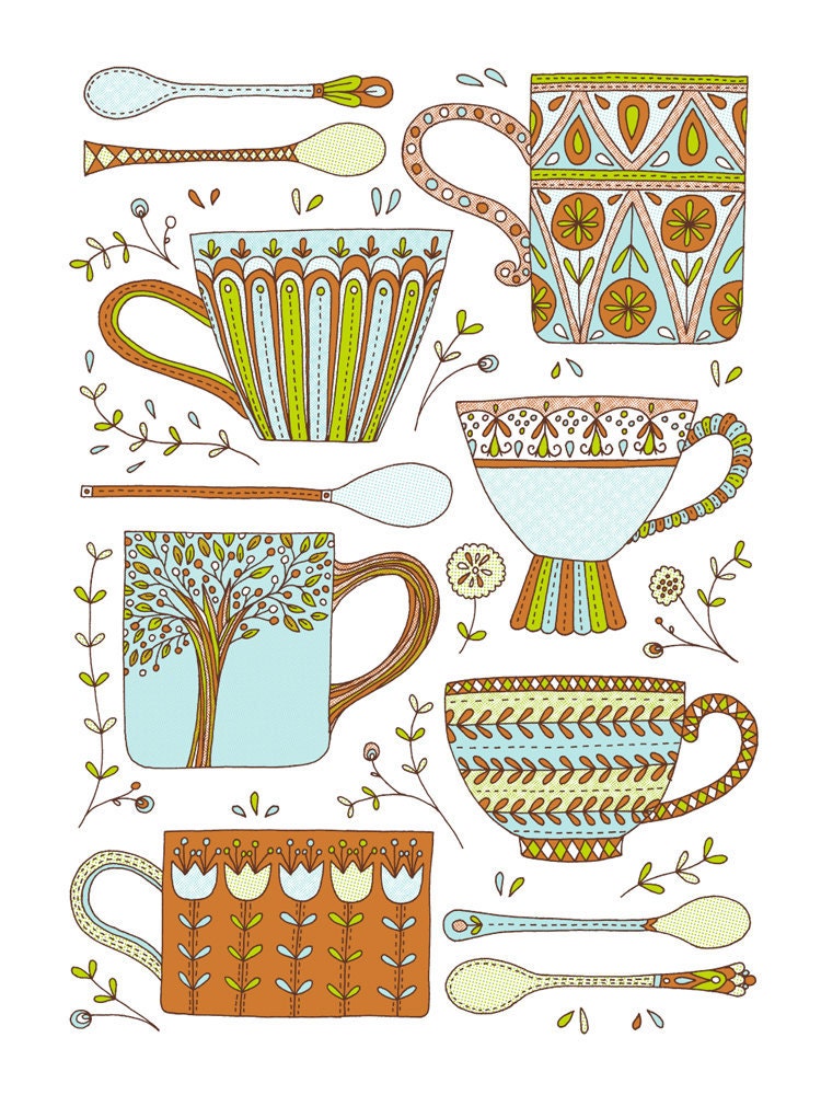 Mugs Screen Print -limited edition screen print 18x24