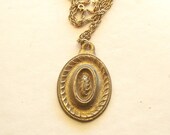 50% OFF vintage drawer pull necklace, recycled jewelry, metal, brass, chain - eternity