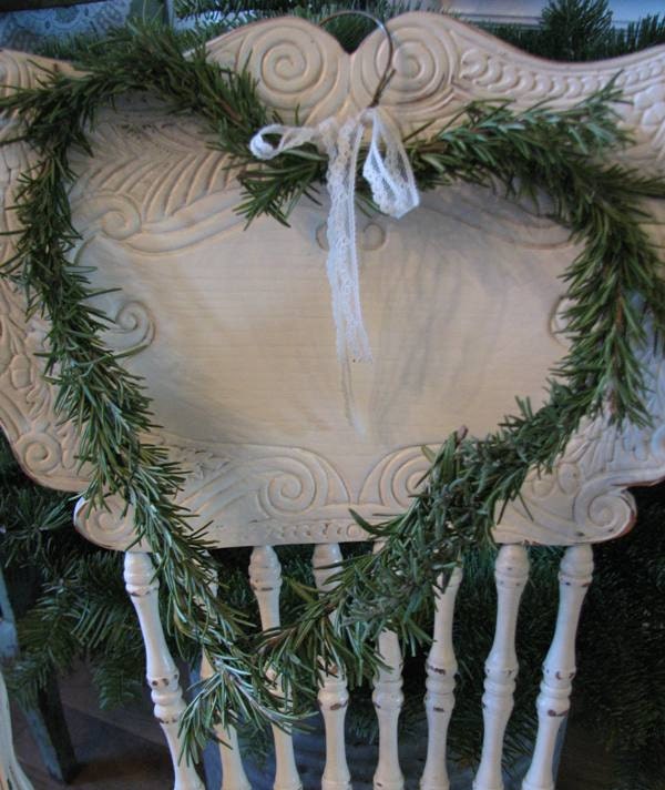 organic rosemary heart wreath