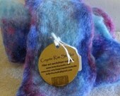 Handfelted scarf turquoise and magenta