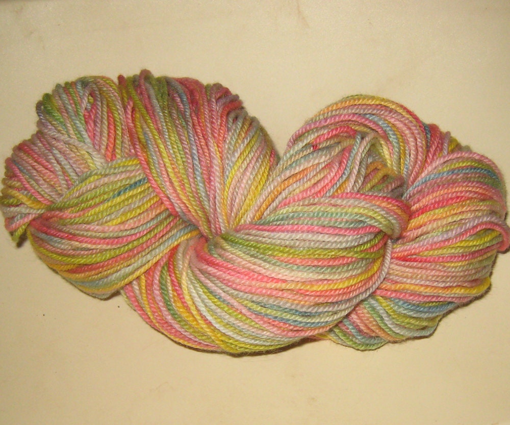 Knitting Yarn, Hand Dyed, 3oz.,  240 yds, DK 'Spring' fine wool, 2 ply, DK