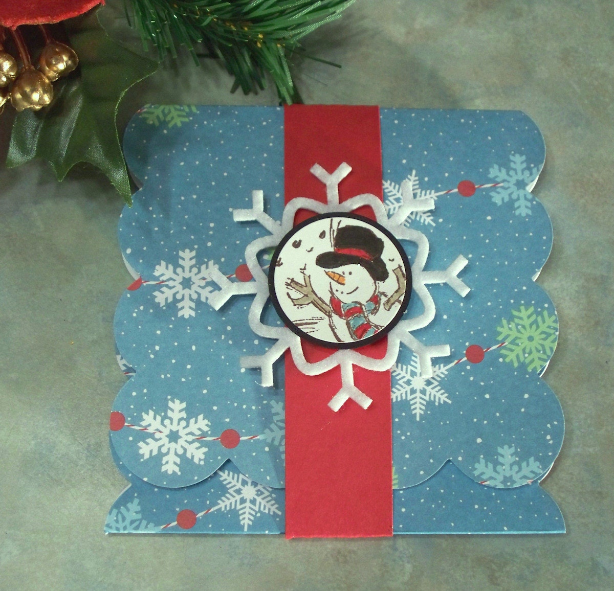 Snowman Christmas Gift Card Holder, Stampin Up Jolliest time of the Year