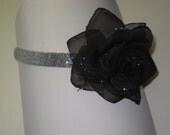 Metallic Silver and Black Headband
