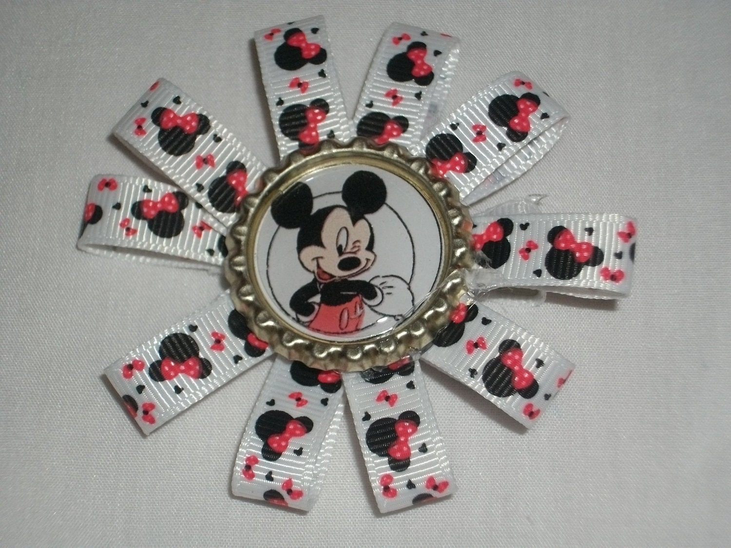 Hair Bow, Disney Minnie Mouse,Bottlecap