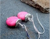 Charity Donation --  Pink Howlite and Silver Earrings -- Donation to Philabundance
