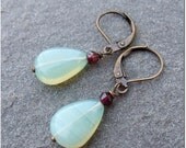Charity Donation -- Green Glowing Lucite Drop and Bronze Earrings -- Donation to Philabundance