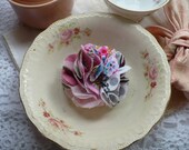 Fabric Flower Pin - Hair - Scrapbooking Embellishment - Table Decoration