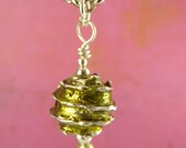 Fine silver and lime green necklace