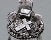 Creepy Cute Miniature Cemetery Ring - Creepy Old  Victorian Cemetery Style Ring with Tombstones - Zombie  Vampire