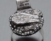 HalloweenJewelry- Gothic Resin Cameo Coffin Ring- Old  Victorian Cemetery with Tombstone and Coffin  - Zombie  Frankenstein