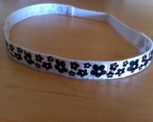 Black/White Flower Headband (5/8" wide)