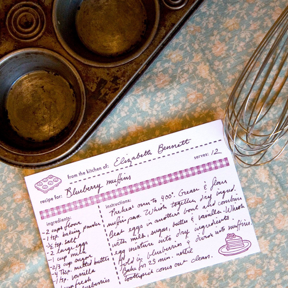 FARM TO TABLE letterpress recipe card set
