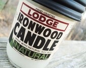 Lodge Ironwood Soy Candle in Jelly Jar - Lodge Scent - Vanilla Woodsy, Gifts for Men, Housewarming Gift, Soy, Candle