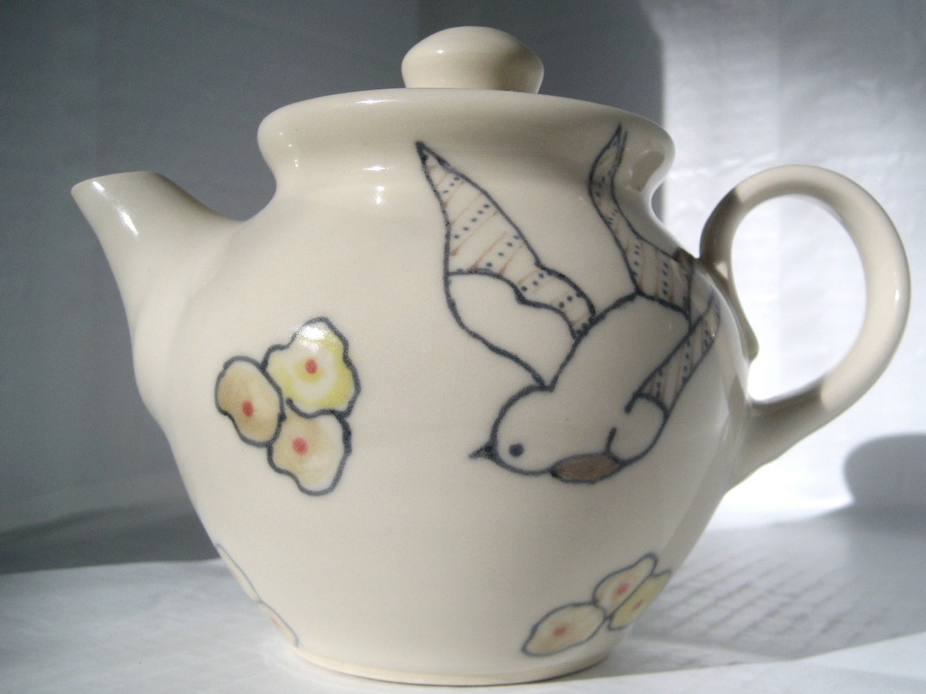 Handmade Ceramic Teapot - Bird Teapot