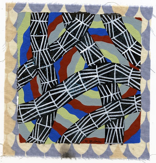 Original, acrylic & ink painting on fabric by Portland artist Ryan Bubnis