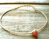 Electronic Renassiance 14kt Gold Filled Bangle with Pink Sapphire Gemstone