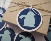 Blue penguin gift tags (set of 8)
