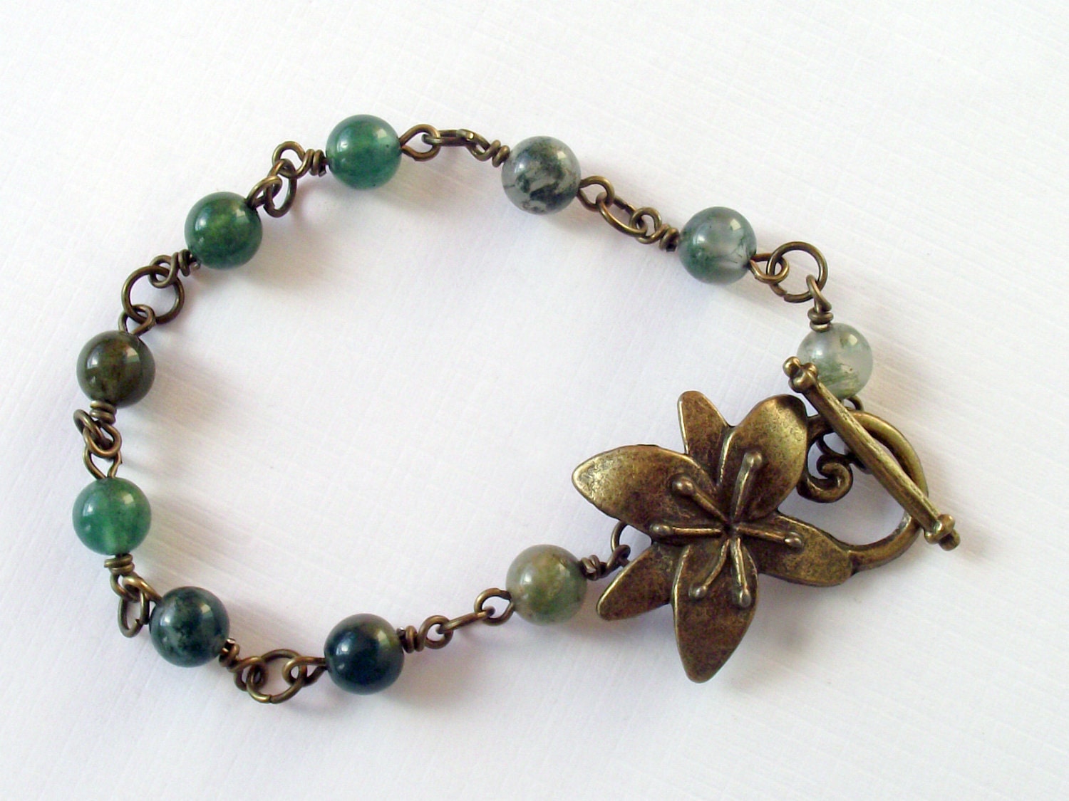 Green Moss Agate Bracelet. - PaoJones