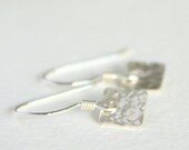 Square Sterling Silver Textured Earrings