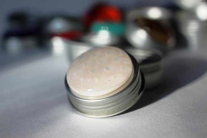 Fused Glass Screw Top Treasure Tin White Bubbles