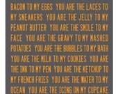 11x14 Poster - You are the cheese to my macaroni - GRAY & Orange