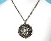 Antique brass chain & Filigree Pendent