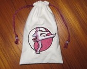 Tiny Tote Pouch Purse Organizer Embroidered Martial Arts Yin and Yang Design