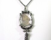 Antique Silver & Glass Cameo Vintage Inspired