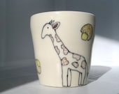 Custom Order for Wendy- Handmade Ceramic Mug- 21 oz Giraffe Mug
