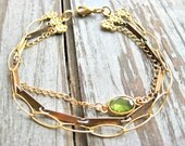 Raw Sugar Mixed Metal Triple Strand Bracelet