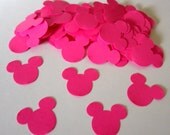 100 Mickey Ears HOT PINK Paper Piecing Embellishment Scrapbooking Confetti Cutouts