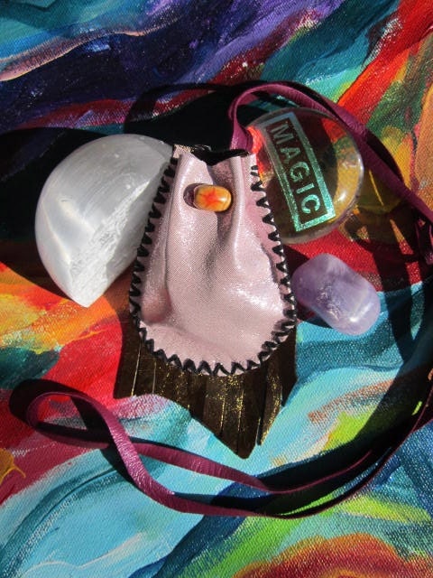 Unicorn Fairydust-Jungle Medicine Pouch-Upcycled Metallic Leather