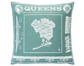 Aqua Queens Throw Pillow
