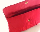 Vintage Cherry Red Silk Clutch