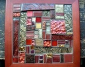 Bronze and Maroon Patchwork Mosaic Tile
