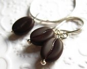 Dark Roast - Coffee bean pendant necklace and matching earrings