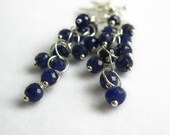 Sapphire and sterling silver dangle earrings
