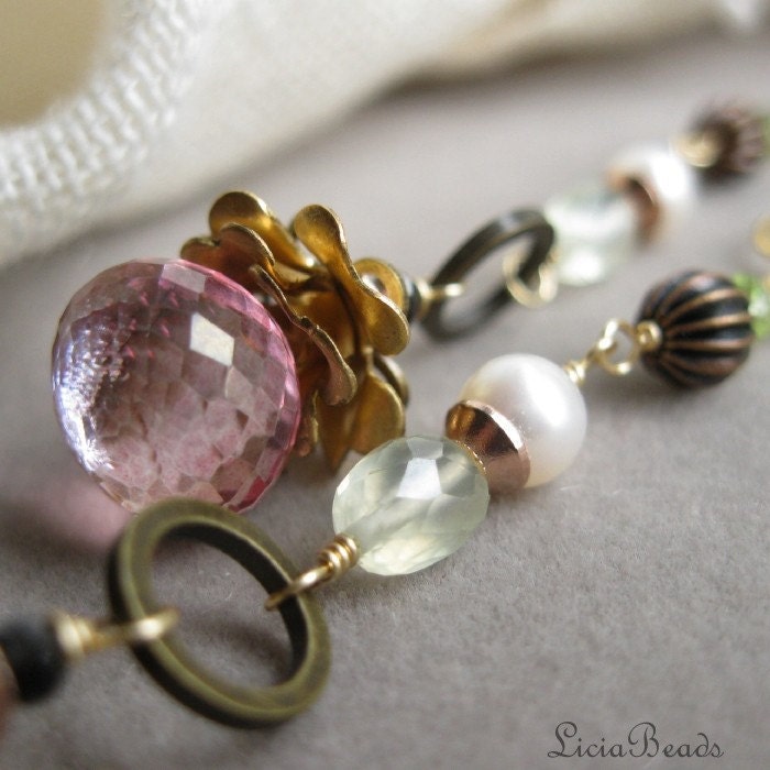 Spring Dance - gypsy gemstone earrings