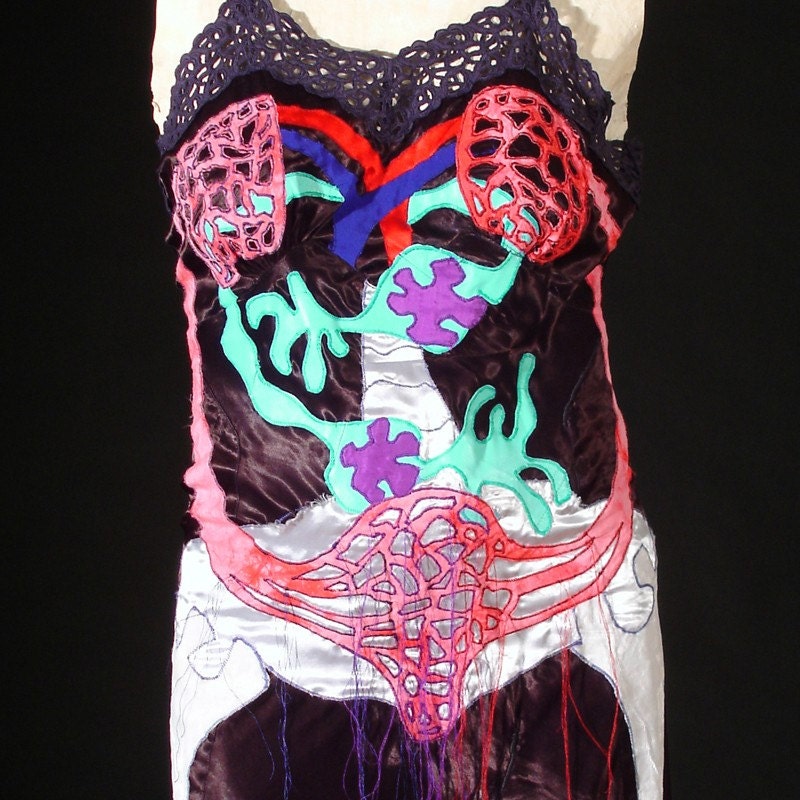 Circulation Art Dress Recycled Vintage Slip