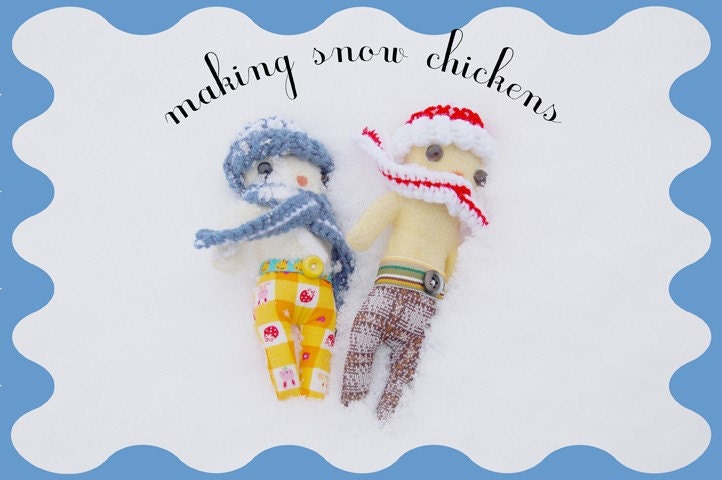 Chicken Art -Chickenpants Limited No. 18 - Snow Chickens