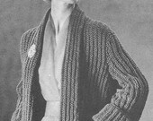 1955 Tuxedo Coat Vintage Knitting Pattern PDF 273