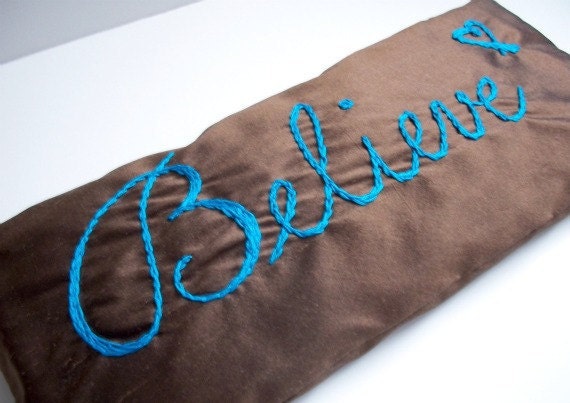 Lavender and Flaxseed Hand Embroidered Eye Pillow, Extra Large by Dolce Dreams